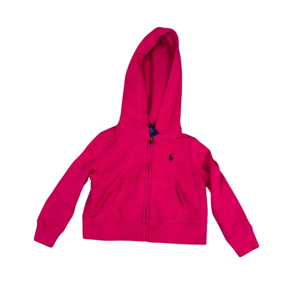 Polo Ralph Lauren Girls Pink Full Zip Hoodie Sweatshirt Size 3 3T